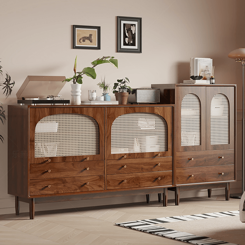 Mid-Century Modern Standalone Accent Cabinet for Parlor with Hydrophobic Feature