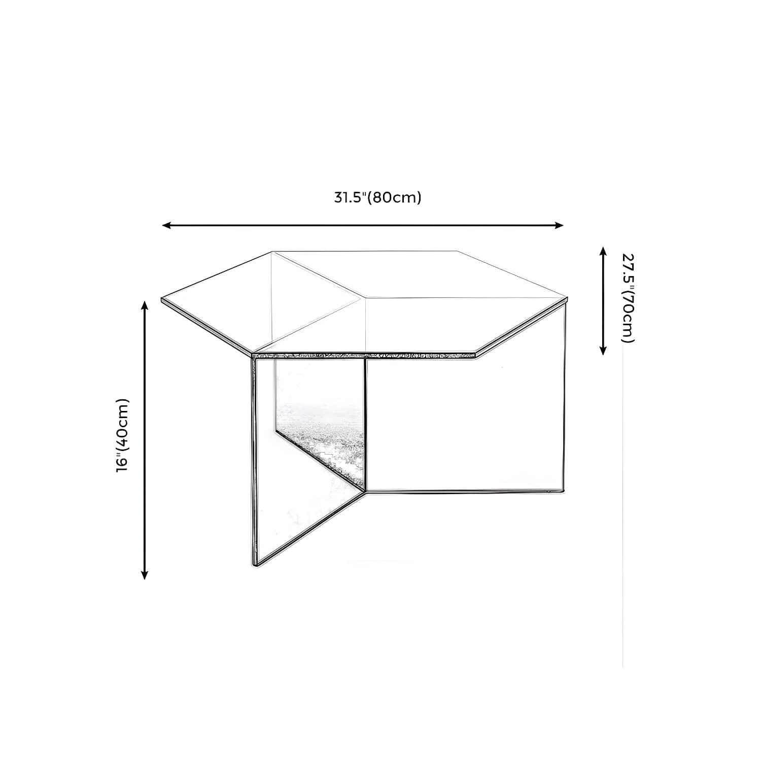 Geometric Clear Acrylic Coffee Table Modern Colored Cocktail Table - image 22