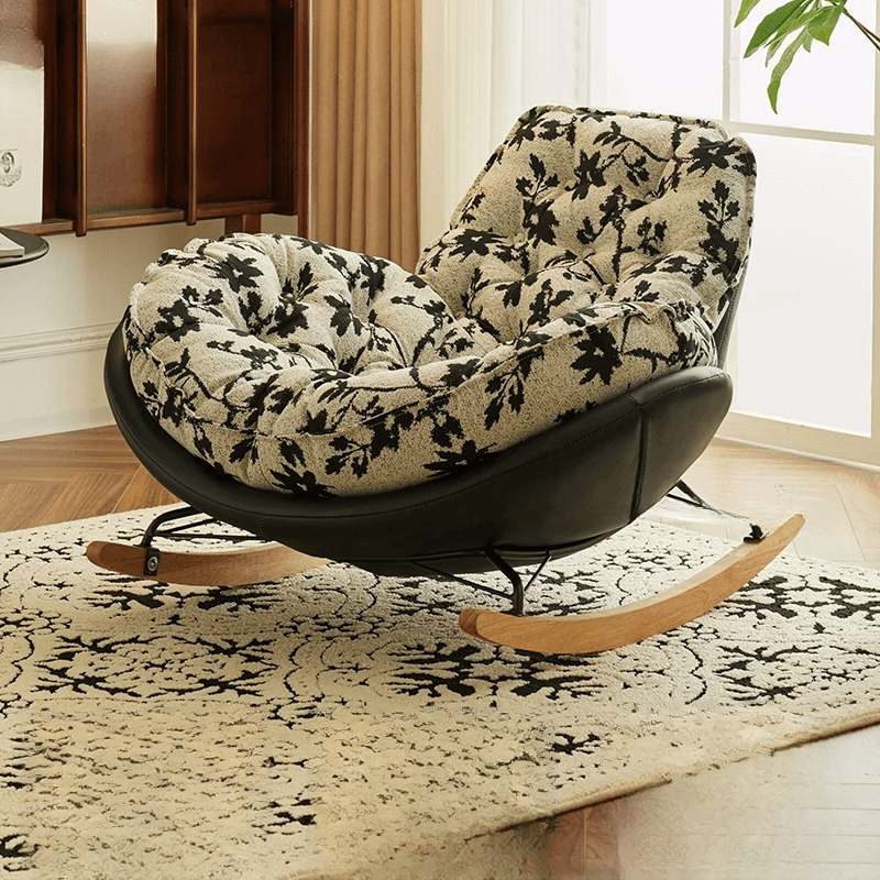 Simple Scratch-tolerant Upholstered Porch Rocker: Padded