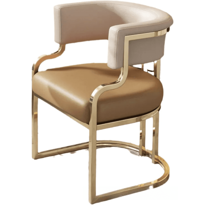Minimalist Arm Chair with Cushioned Seat, Arms, Metallic Metal Legs, and Low Back - image 13