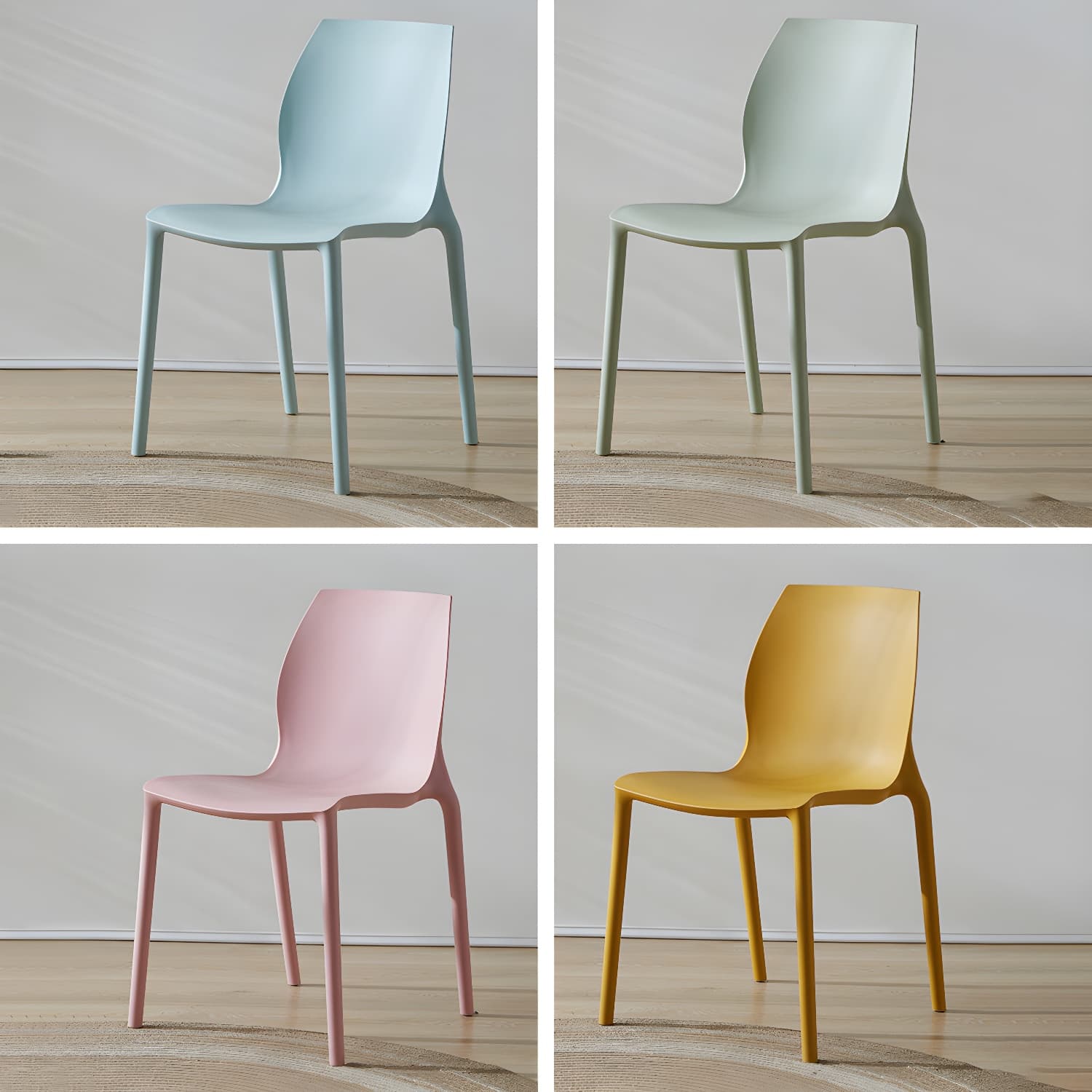 Contemporary Plastic Dining Room Chair Multicolor Stackable Side Chair - image 19