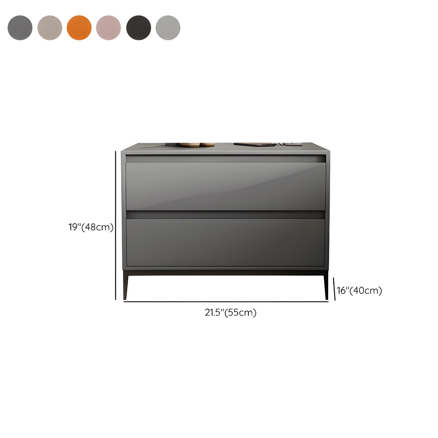 Modern Bedside Cabinet Leather Accent Table Nightstand with Drawers - image 15