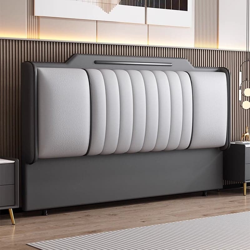 Modish Timber Framed Sponge Filling King(76"W x 80"L)/Queen(60"W x 80"L)/Full(54"W x 75"L) Standard（36-55“） Stepped No Distressing Wingback Headboard - image 5