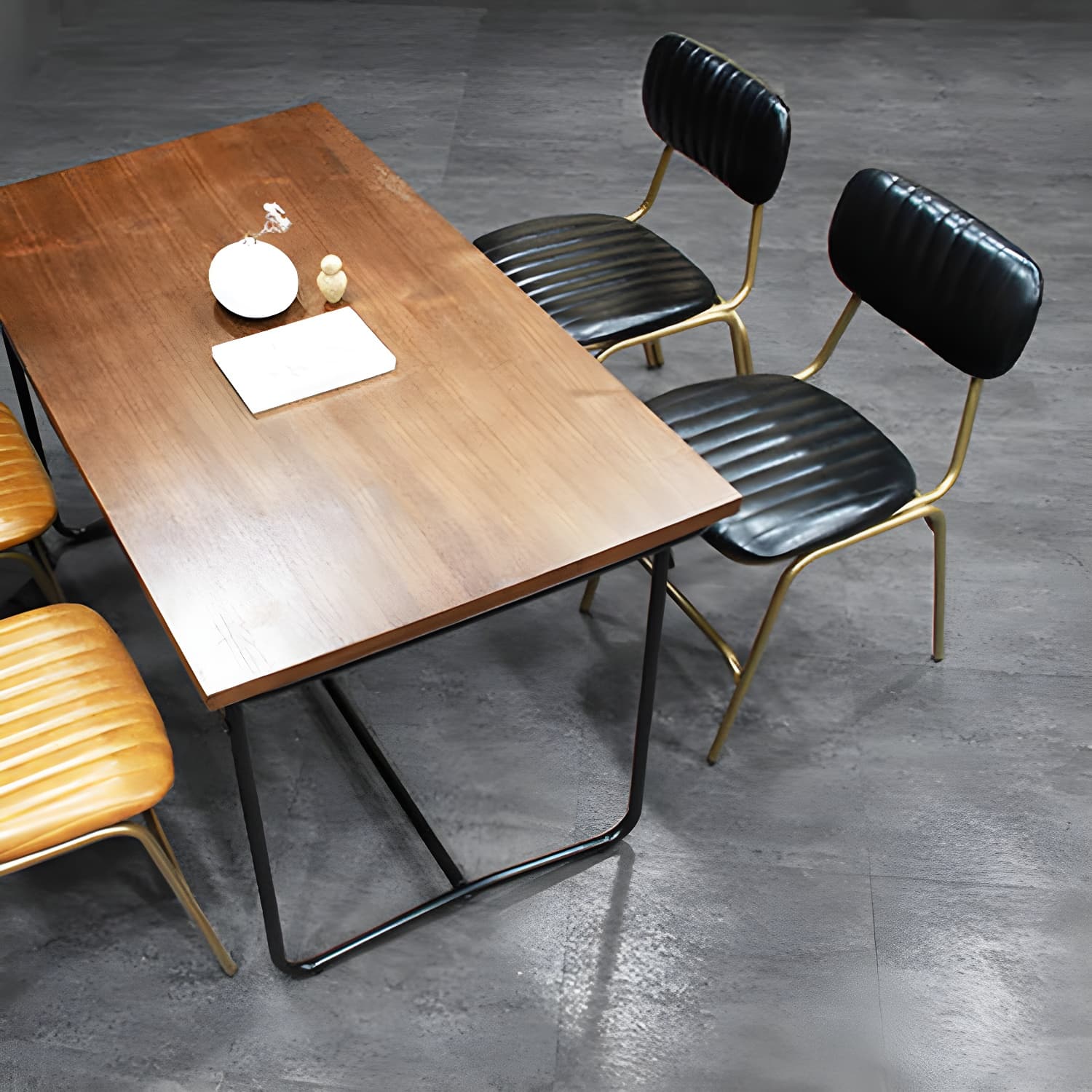 Industrial Metal Dining Room Chairs Open Back Dining Side Armless Dining Chairs (Set of 2) - image 23
