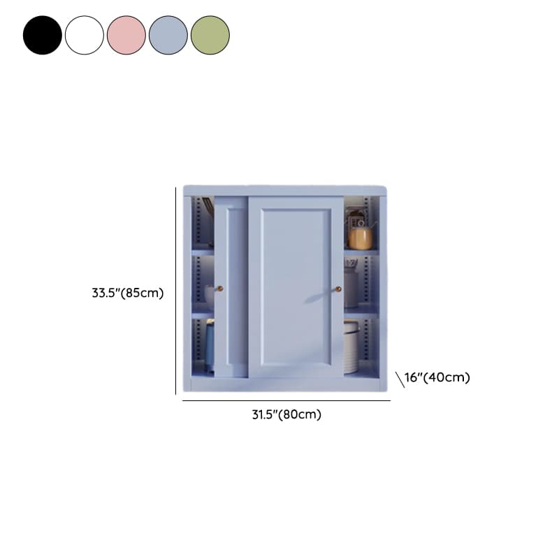 Simple Standard/Wide Sideboard with Metal Countertop, Pantry Hutch, Sliding Doors and Adaptable Shelf - image 10