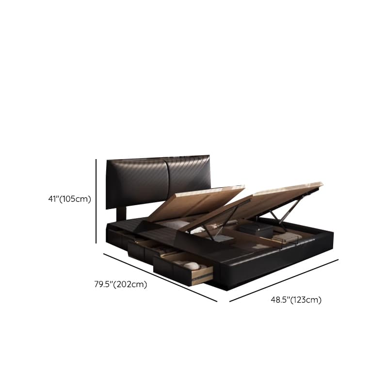 Solid Color Storage Bed/Platform Bed with 3 Storage Boxes and Pine Wood Frame for Living Room - image 18