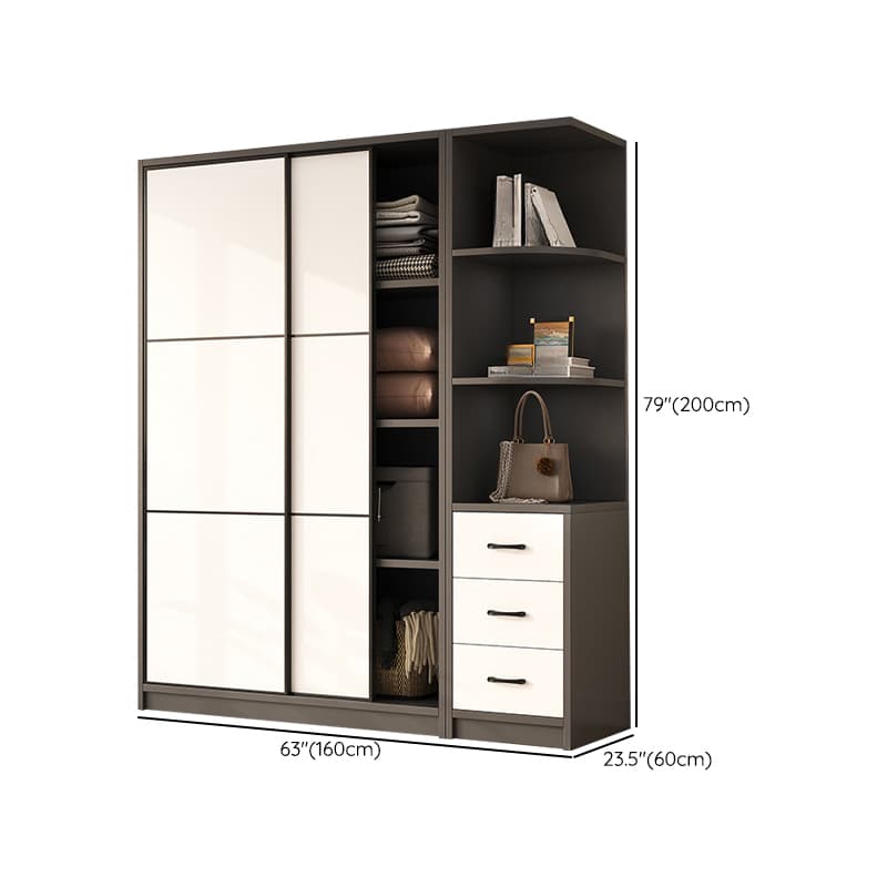 Detached Timber Gray Wardrobe Armoire with Soft Close Door, Interior Shelves and Hanging Rod, Soft Close Drawer Included/Not Included - image 19