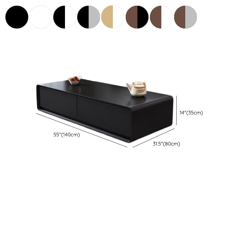 Simplistic Rectangular Shape Reclaimed Wood Single Block Coffee Table in Pecan/Charcoal/Wood Grain with 4 Drawers - image 19