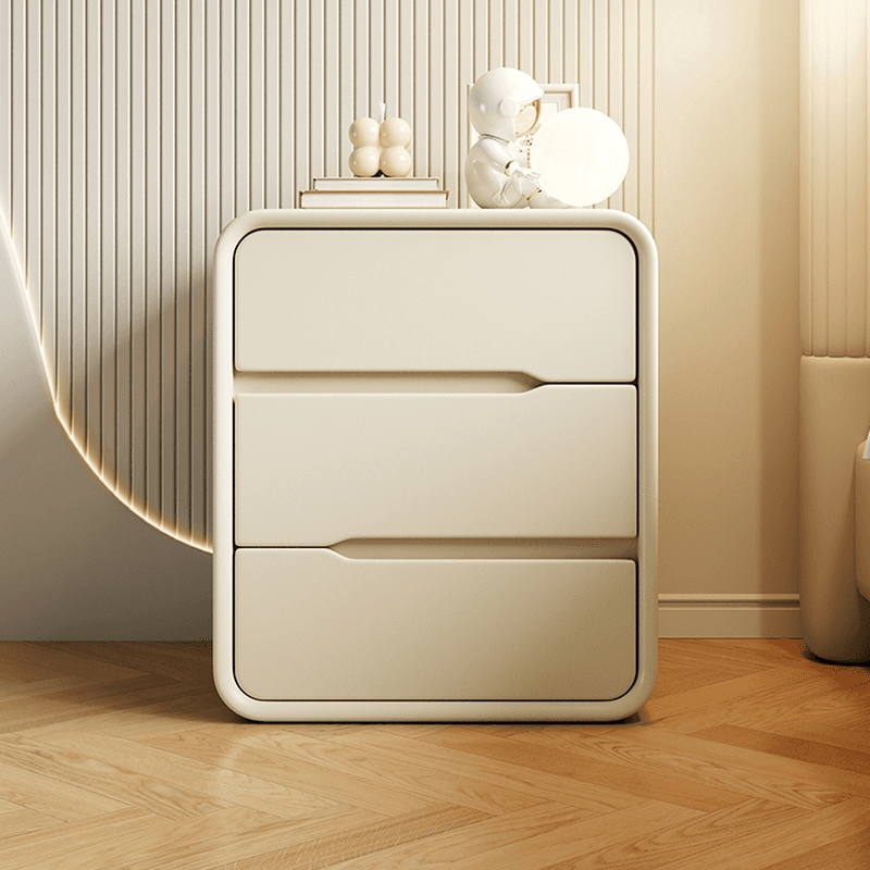 Art Deco Bedside Cabinet Nightstand Engineered Wood with 3 Drawers - image 12