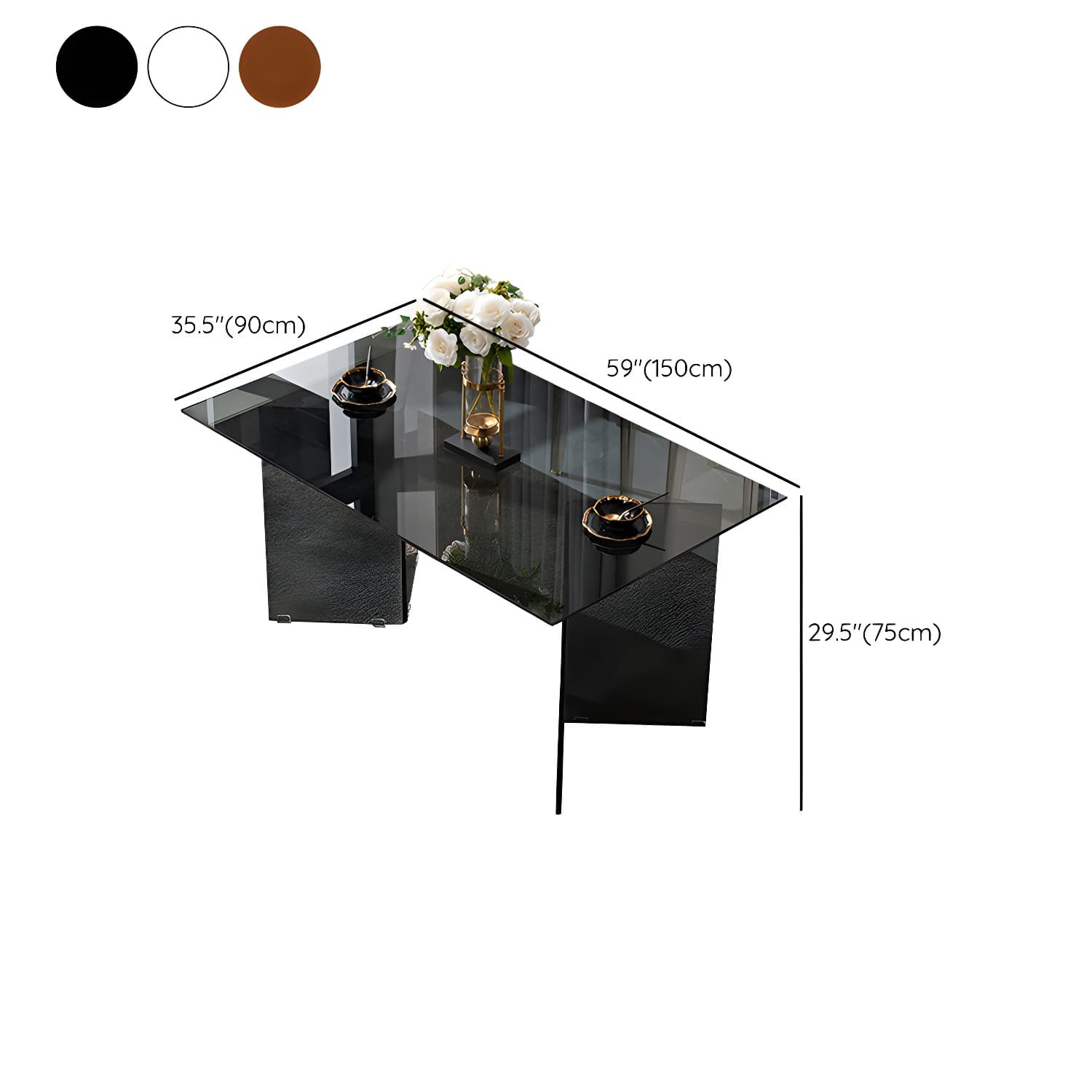 Modern Tempered Glass Dining Table Glass Base for Dining Room - image 18