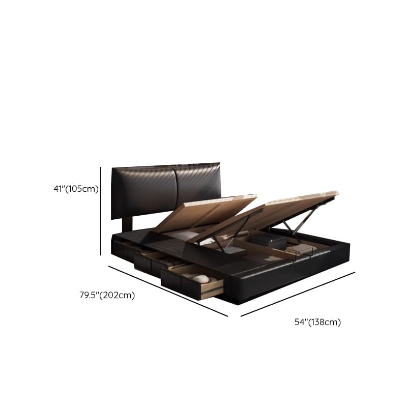 Solid Color Storage Bed/Platform Bed with 3 Storage Boxes and Pine Wood Frame for Living Room - image 20