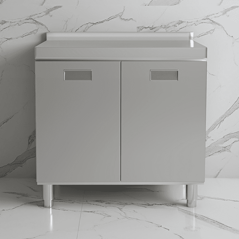 Simple Chrome Standard/Narrow Buffet Table with Alloy Countertop, 3 Doors/4 Doors/2 Doors, 4 Shelves/Three Internal Shelves/2 Shelves, and Functional Storage Cabinet