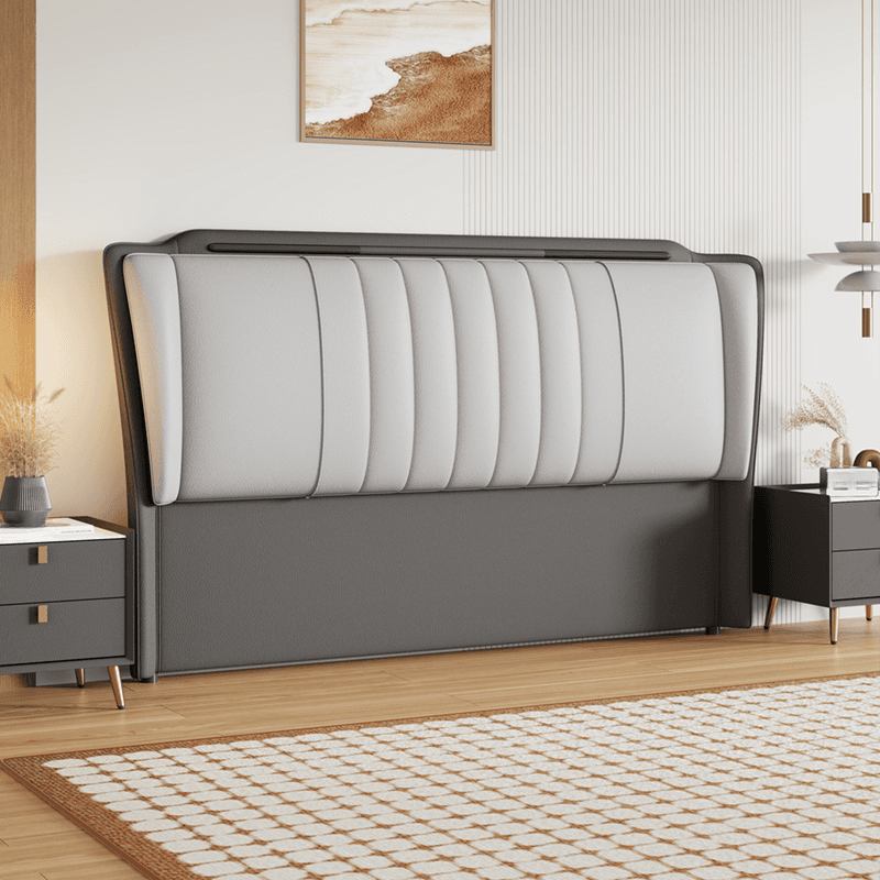 Modern Wood Bed with With Legs & Standard（36-55“） Camelback/Wingback, Sponge Cushion Included, King(76"W x 80"L)/Full(54"W x 75"L) - image 4
