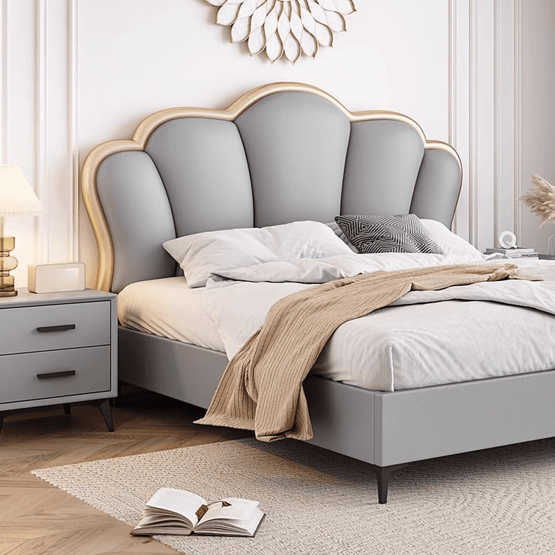 Modish No Distressing Timber Panel Headboard for King/Queen/Full Bed with Sponge Upholstery, Free-standing Installation, and Standard Height - image 10