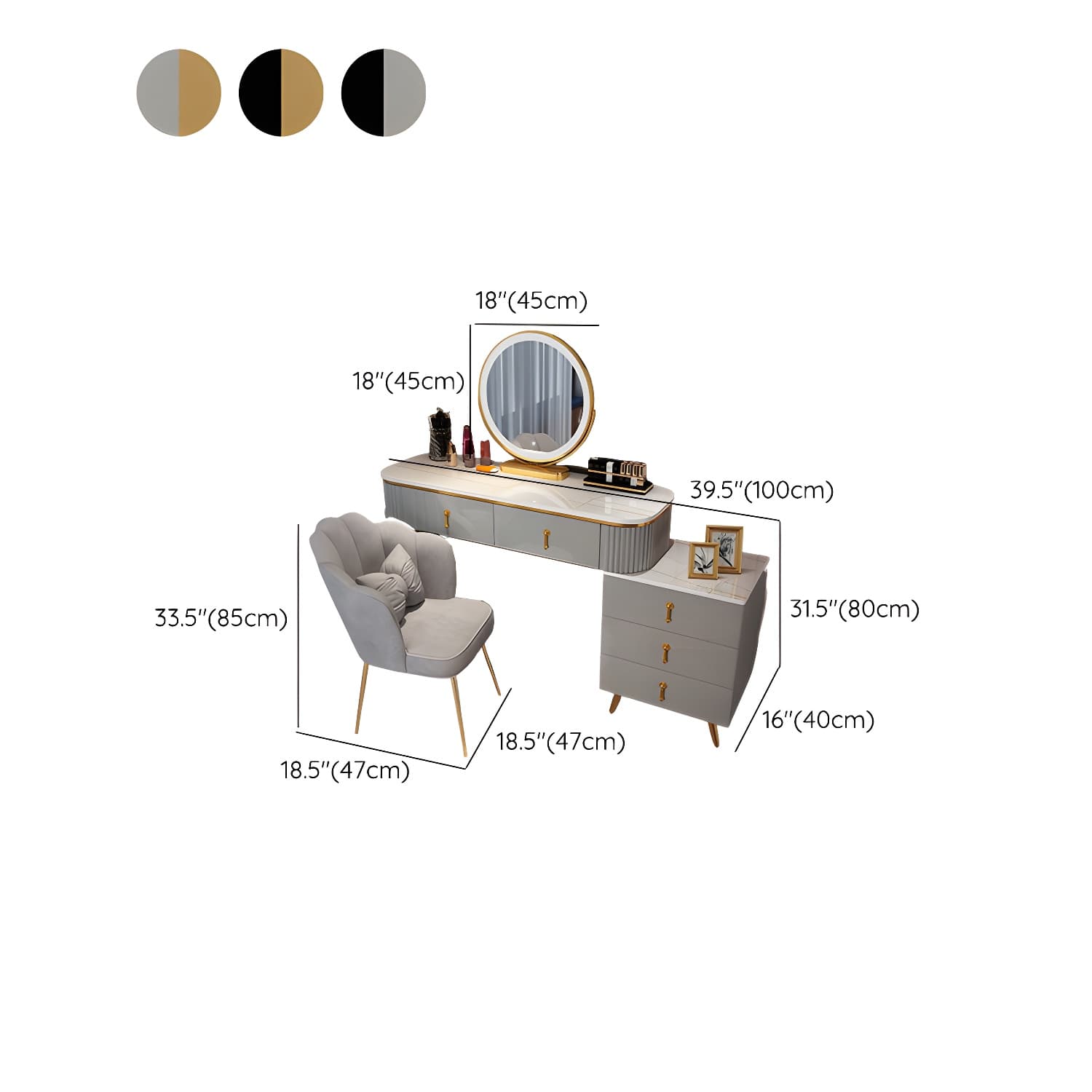 Modern Simple Style Vanity Dressing Table with Drawers for Bedroom - image 15