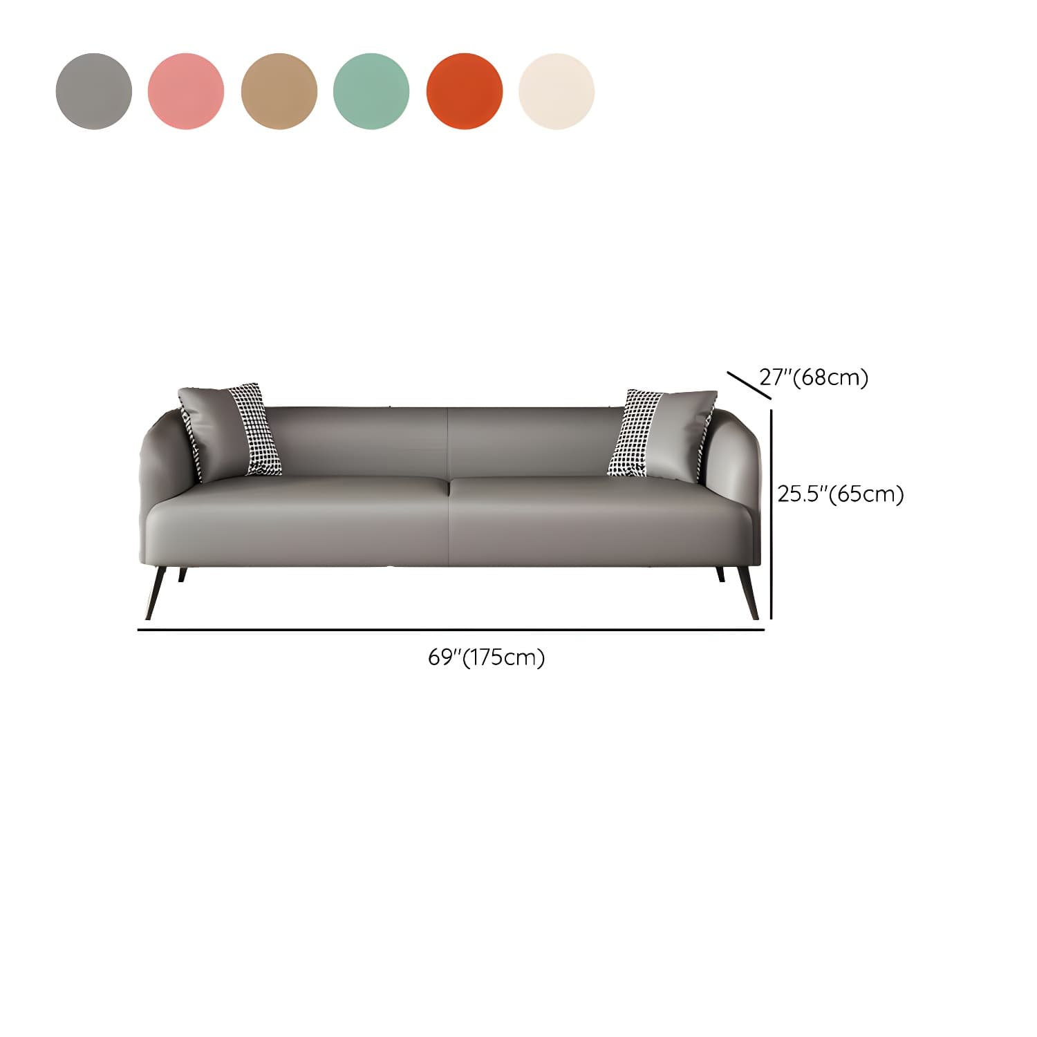 3-Seater Modern 69" L Standard Sofa with Tight Back for Living Room - image 20