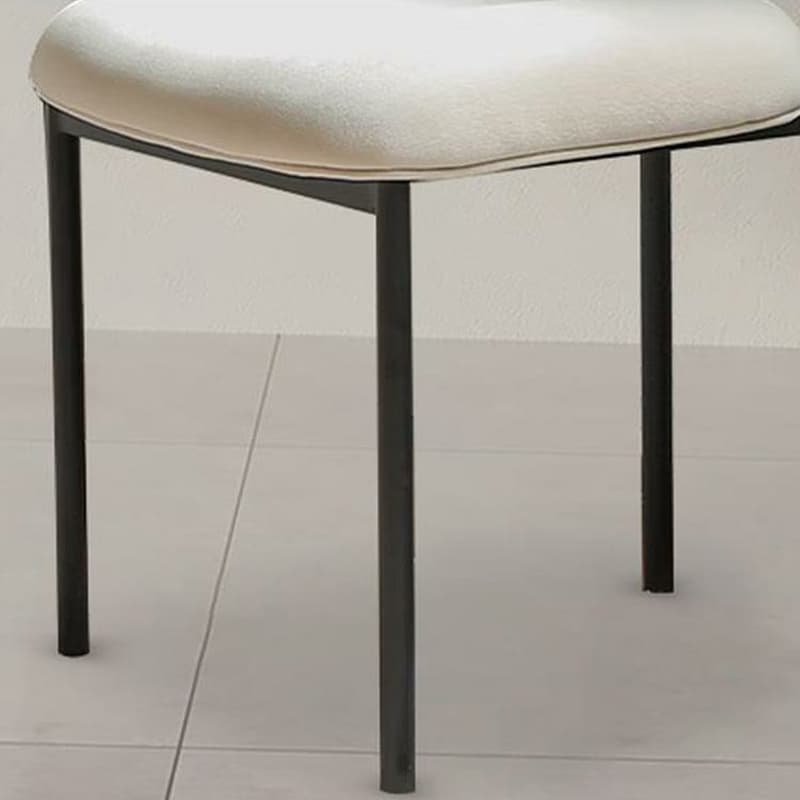 Modern Upholstered Side Chair with Black Metal Legs and Low Back - image 14