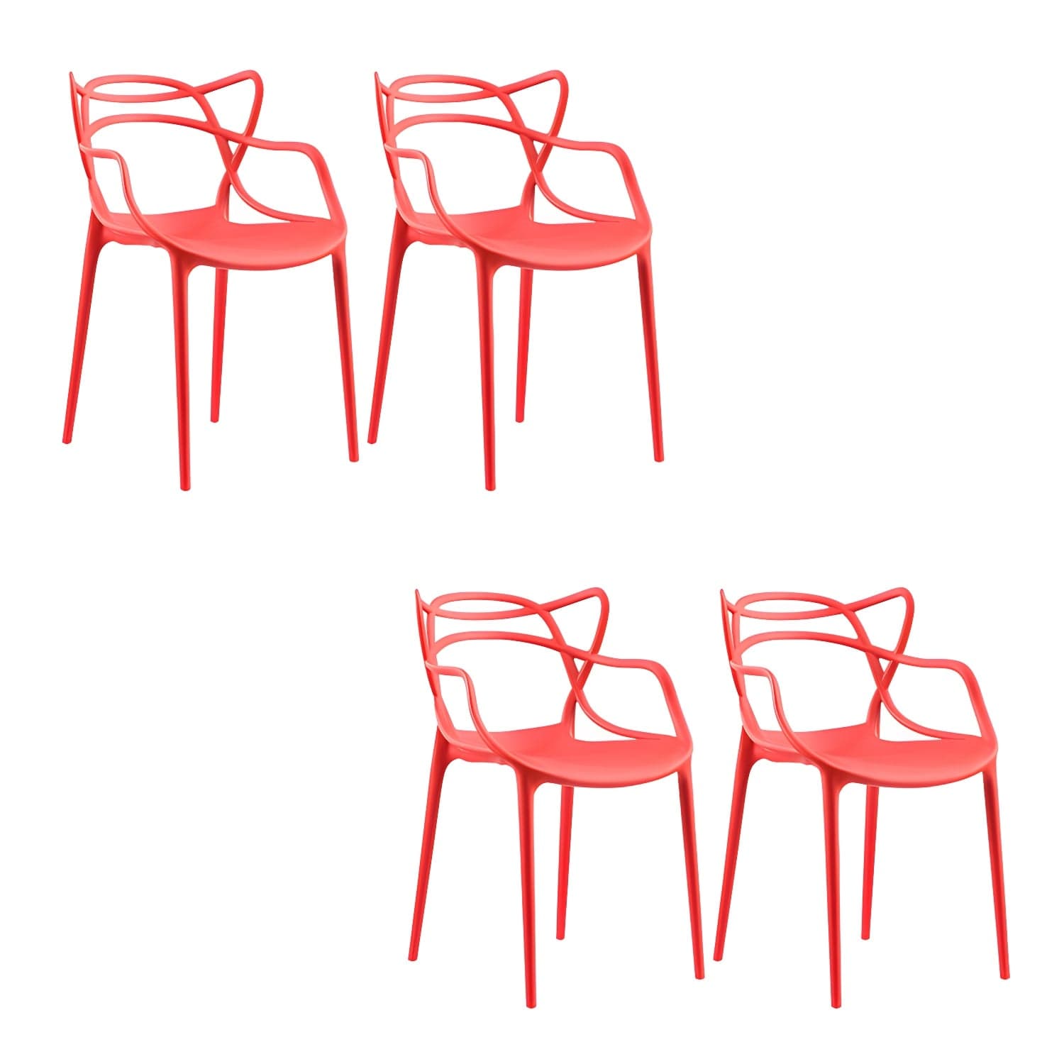 Open Back Dining Arm Chair Modern Indoor-Outdoor Plastic Chair - image 6