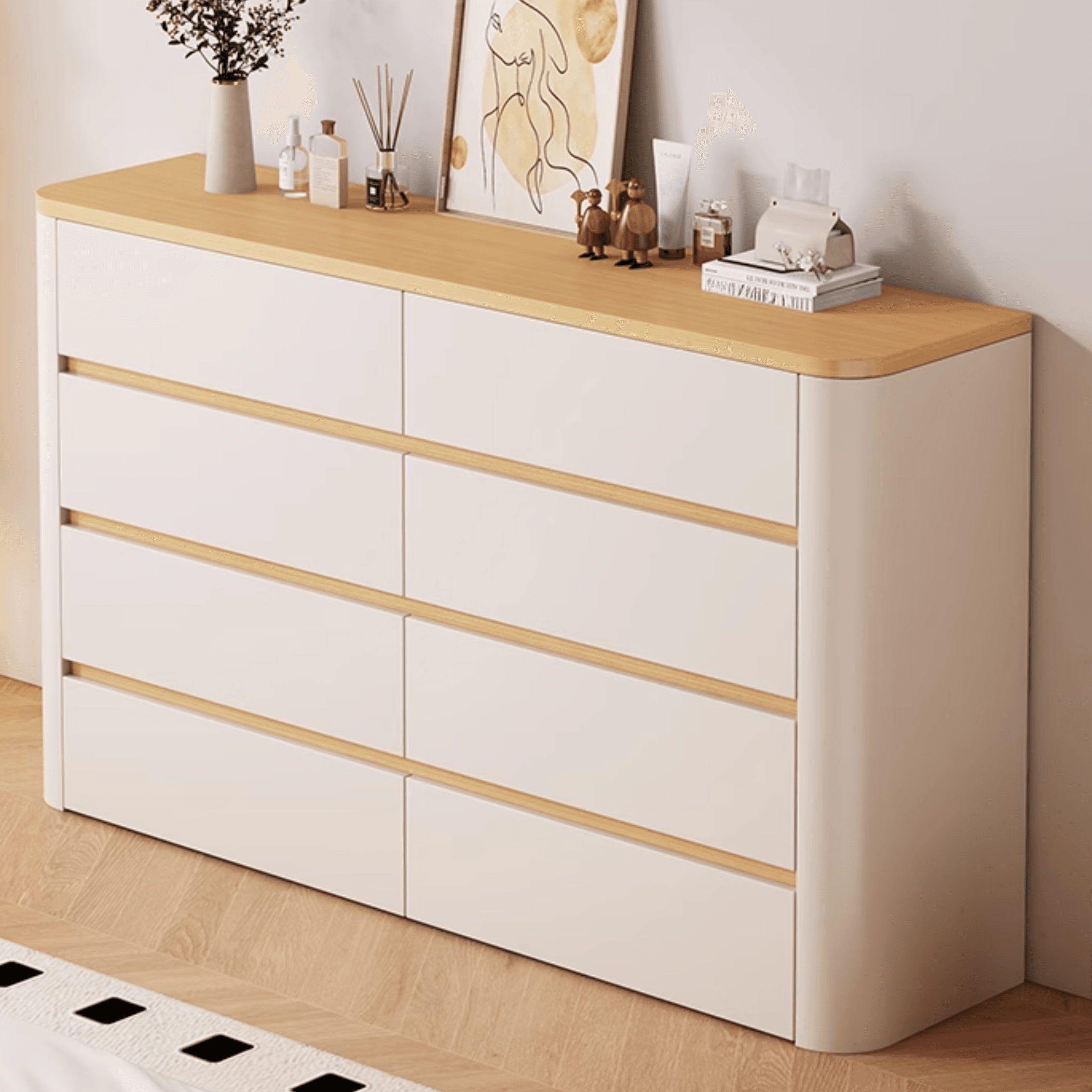 Casual Composite Wood Console Dresser/Bachelor Chest with 8/6/4 Drawers in Horizontal/Vertical Orientation - image 4