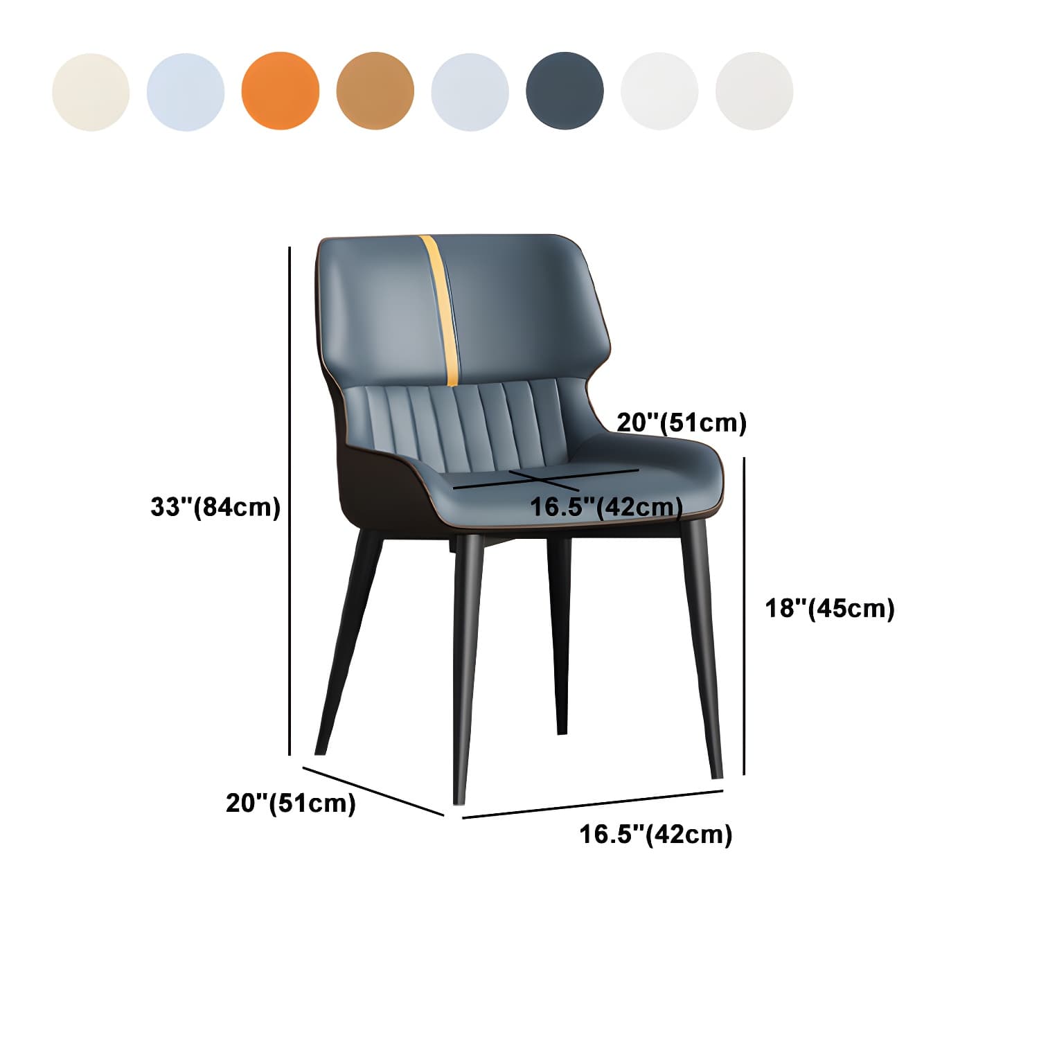 Contemporary Home Wingback Side Chair Matte Finish Leather Dining Chair - image 23