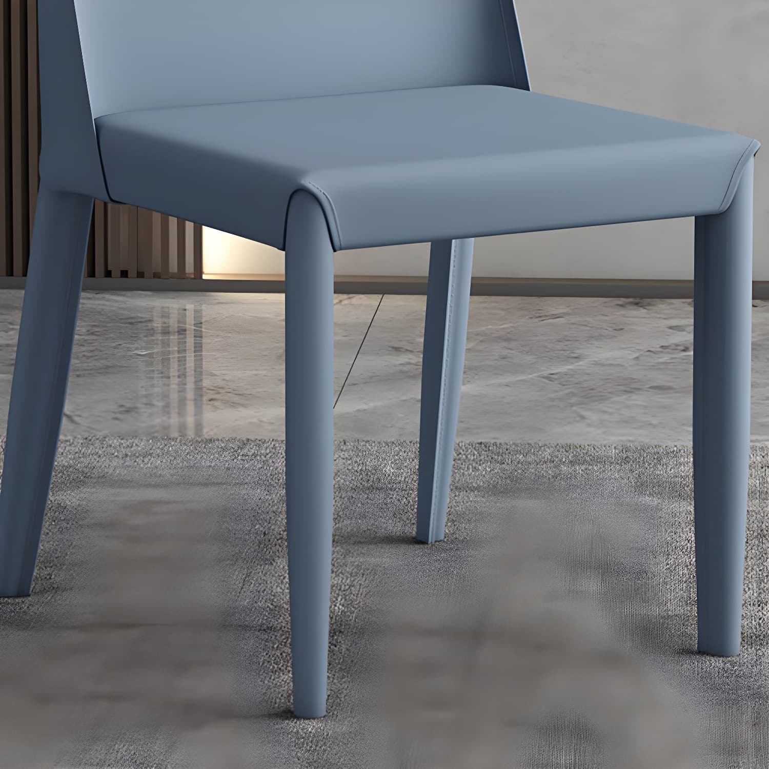 Modern Leather Dining Chair Parsons Furniture with Steel Legs in Matte Finish for Home - image 19