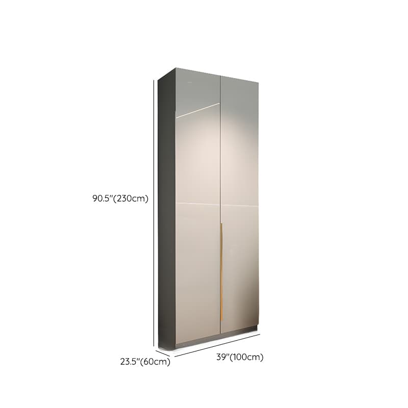 Gray Contemporary Timber Self-supporting Wardrobe Armoire with Soft Close Drawer, Soft Close Door, and Interior Shelves - image 16