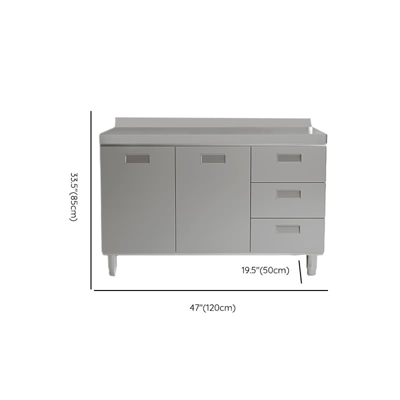Simple Chrome Standard/Narrow Buffet Table with Alloy Countertop, 3 Doors/4 Doors/2 Doors, 4 Shelves/Three Internal Shelves/2 Shelves, and Functional Storage Cabinet - image 9