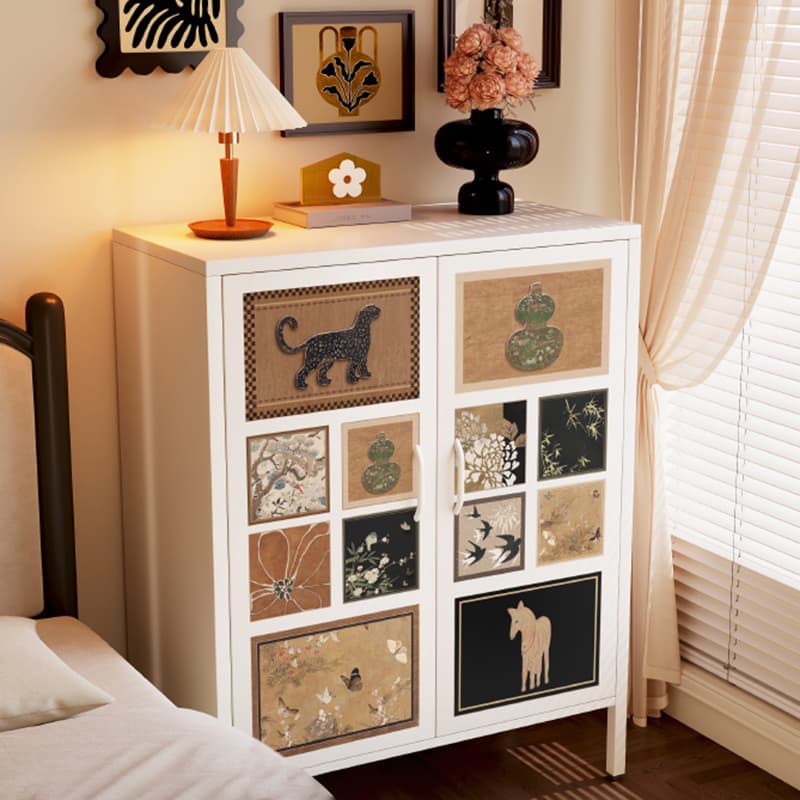 Damp-proof, Scratch-immune Steel Accent Cabinet with Adjustable Shelf, Grip Bars in Midnight Black/Chalk, Stain Resistant - image 9
