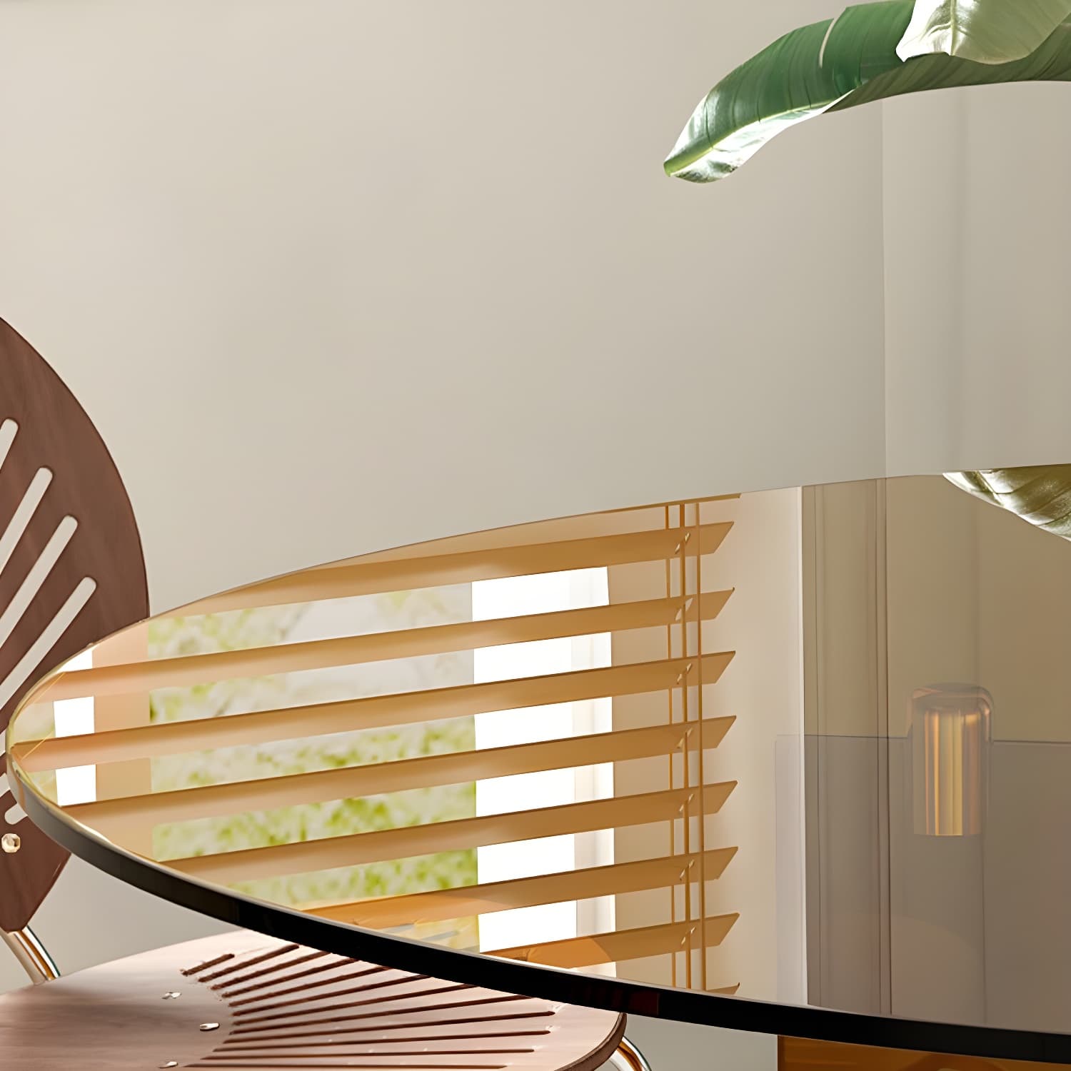 Round Glass Dining Table Modern Style Dining Table for Home Use - image 4