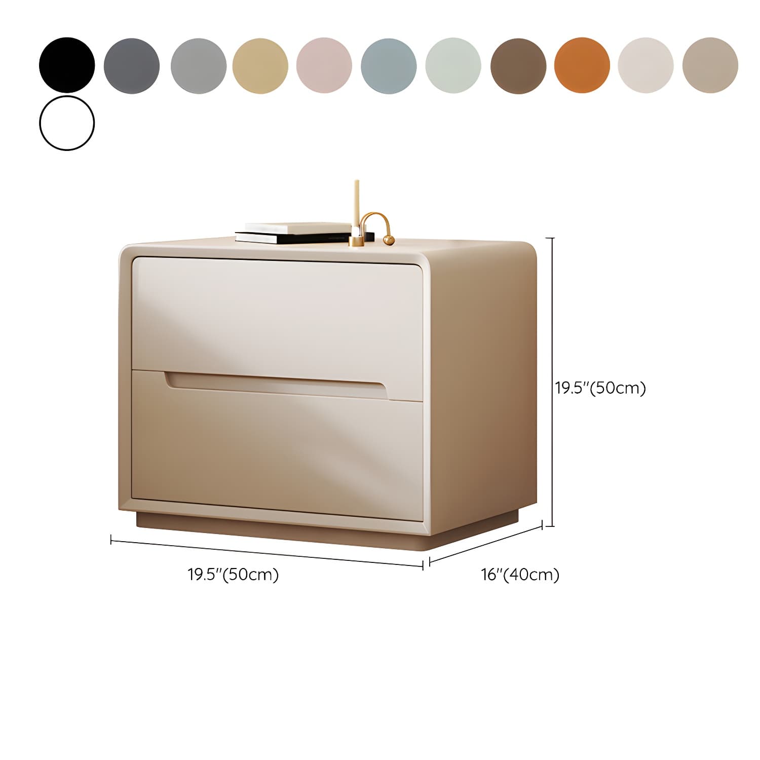 Modern Wood Drawer Nightstand for Small Spaces with 2 Drawers in Narrow Design - image 22