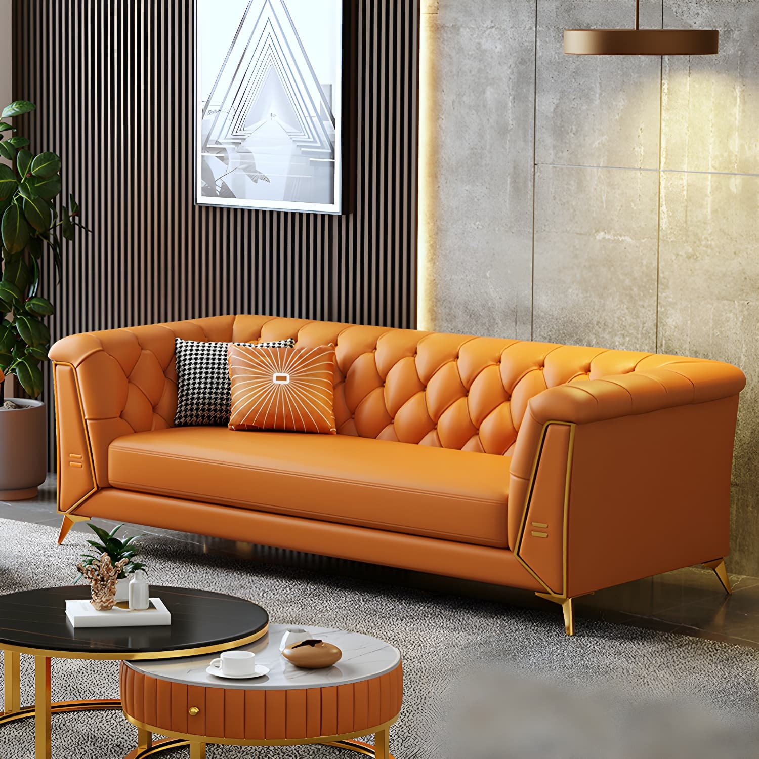 Glam Wood Frame Standard Sofa with Tuxedo Arms in Solid Color - image 13
