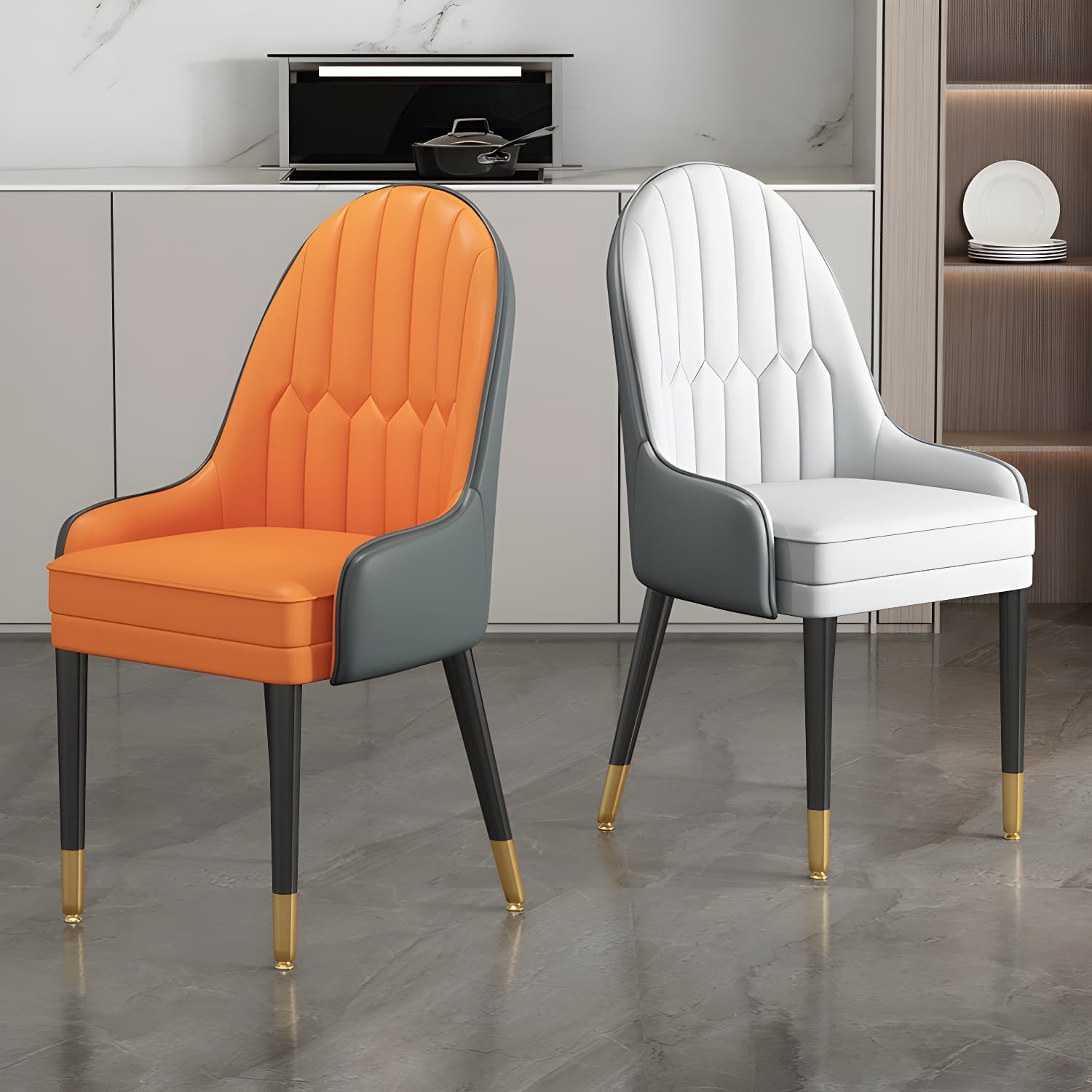 Dining Room Armless Dining Chair Parsons Faux Leather Dining Chair - image 10