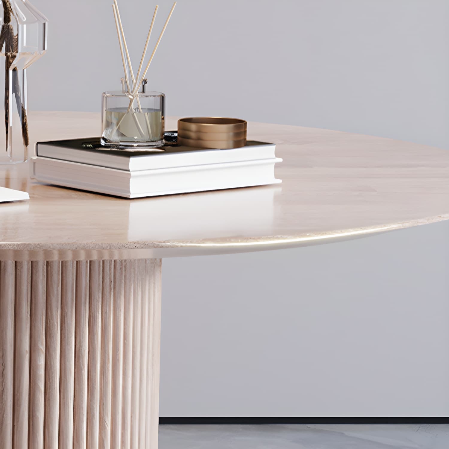 Round Solid Wood Dining Room Table Modern Dining Table with Pedestal Base - image 6
