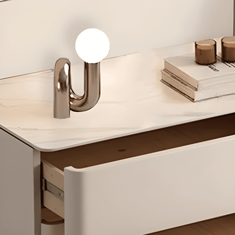 Contemporary 3-Tier Sintered Stone Nightstand With Drawer Organization - image 10