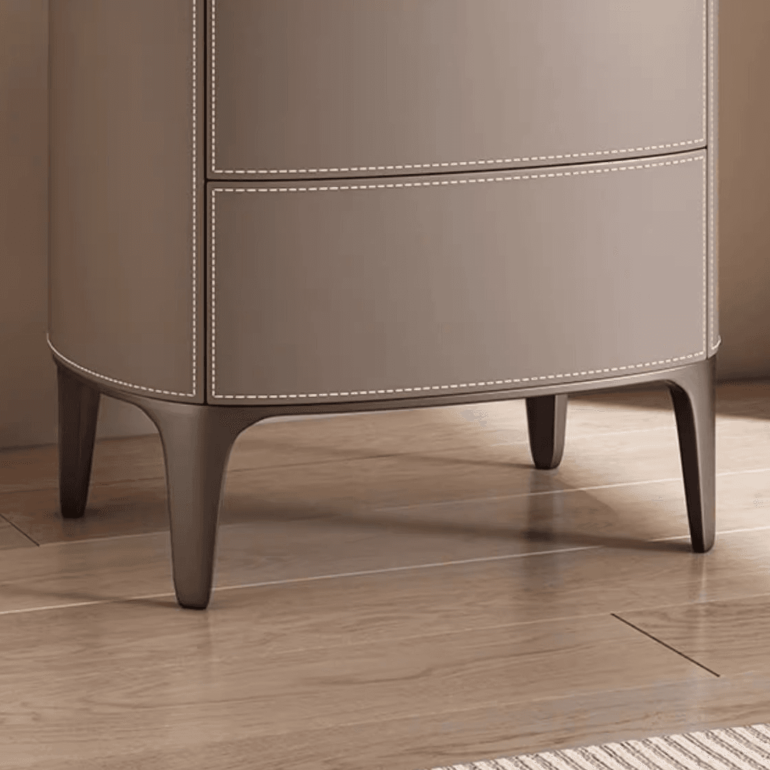 Contemporary 2 Tiers Drawer Storage Bedside Table with Real Wood Countertop - image 14