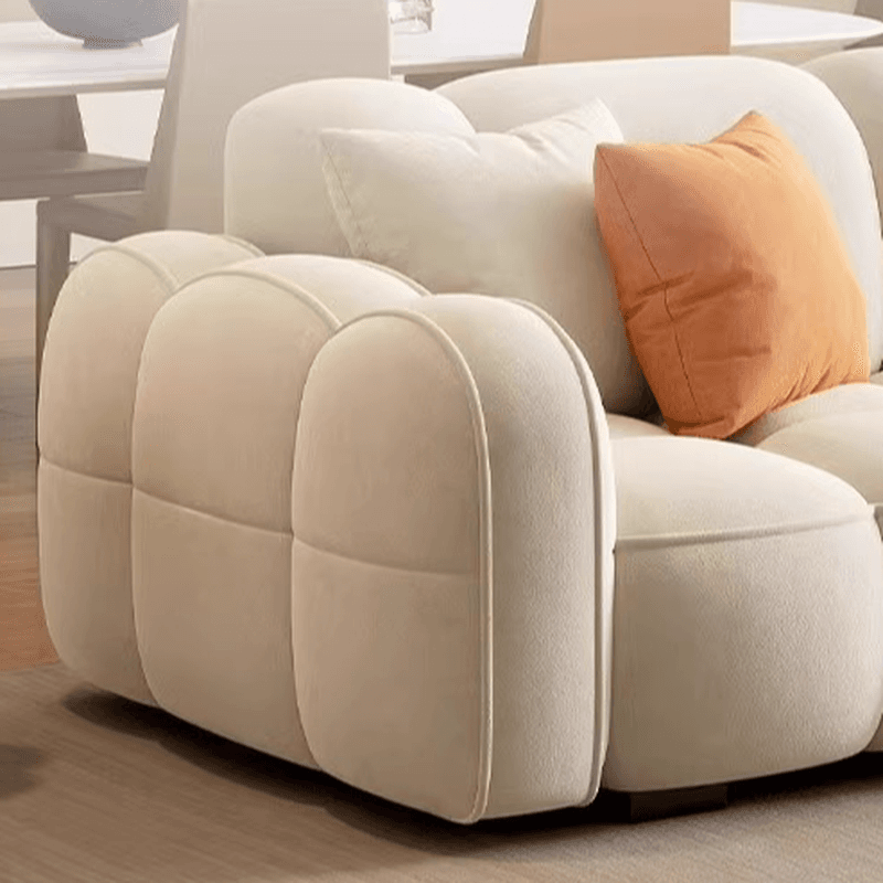 Standard Sofa in Rose/Off-White/Amber Color Flannel with Armrest - image 12