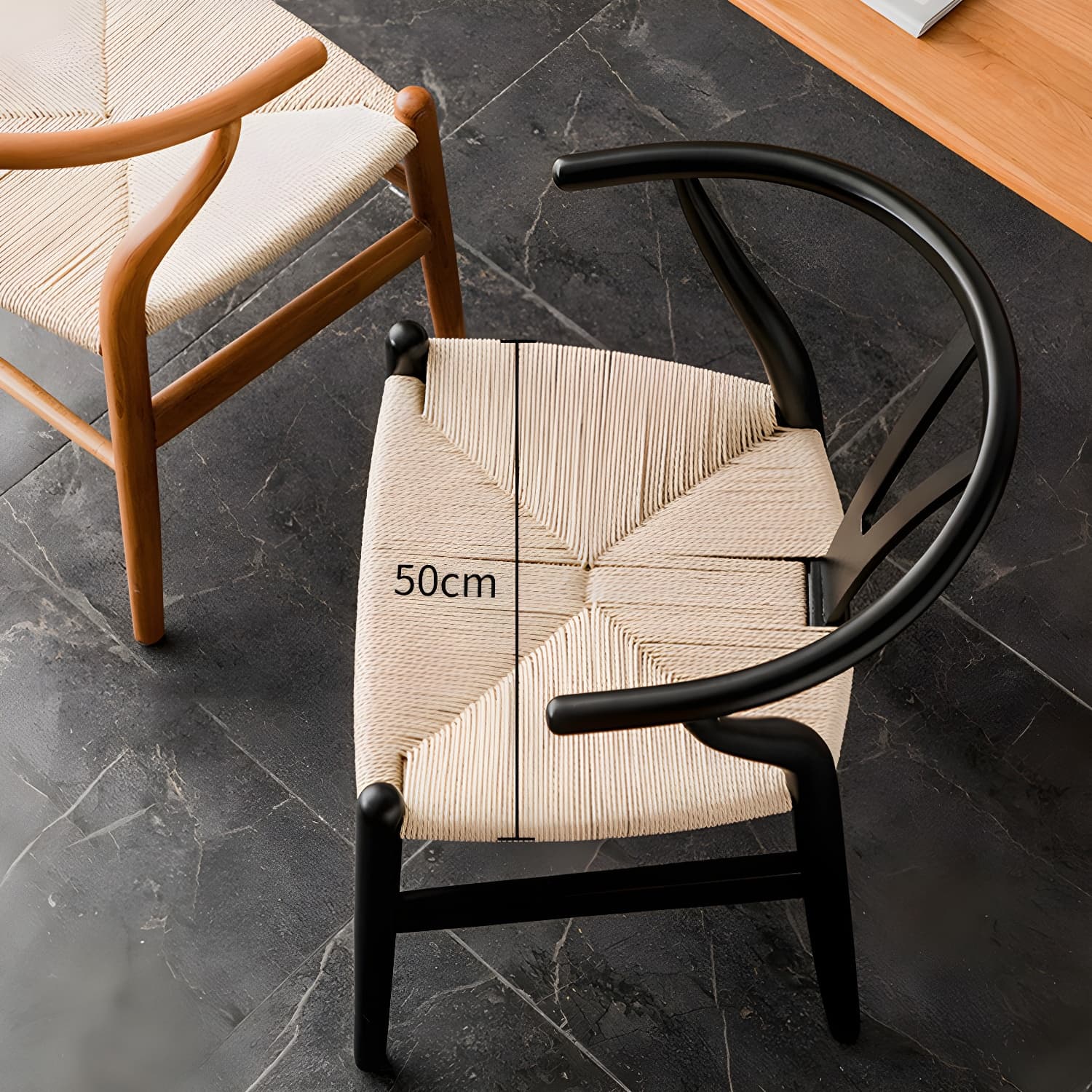 Scandinavian Wood Side Chair with Wishbone Back and Upholstered Seat for Kitchen & Dining - image 23