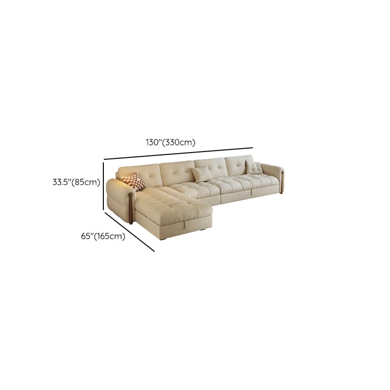 L-Shape/Straight Sofa/Sofa Chaise with Under-seat-storage, Left Hand Facing Orientation, Round Arm, and Button-tufted Details - image 8