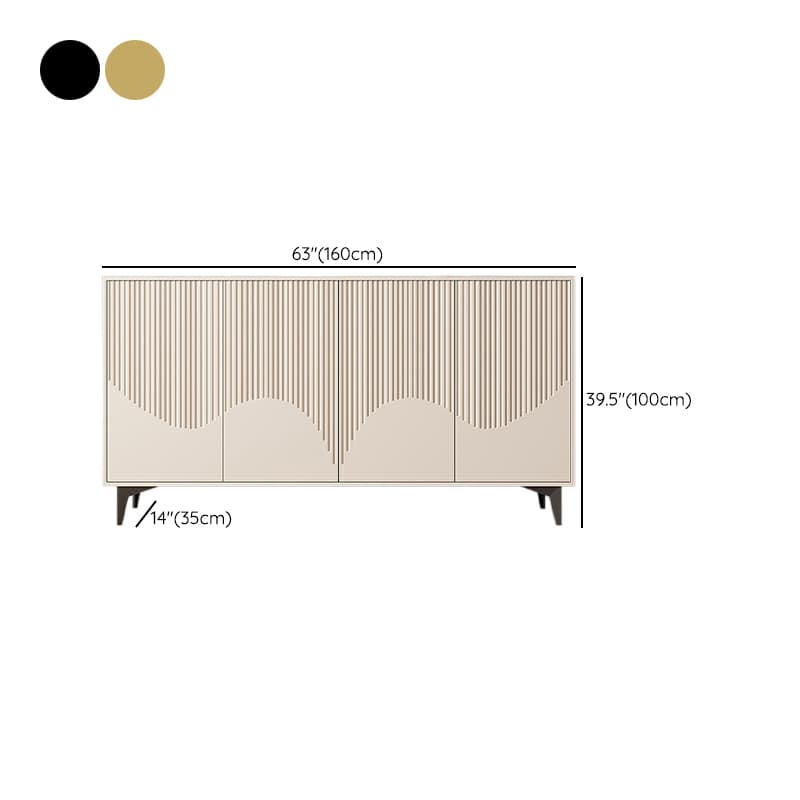 Modern Rectangular Manufactured Wood Accent Cabinet in Beige with Interior Partitions and Metal Legs - image 21
