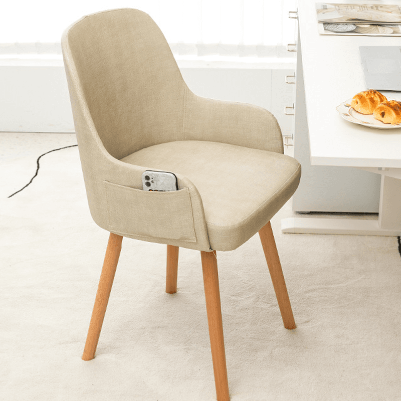 Rotatable/Non-Rotatable Steady Outlined Upholstered Arm Chair for Dinette with Solid Back and Foot Pads in a Modish Style - image 7