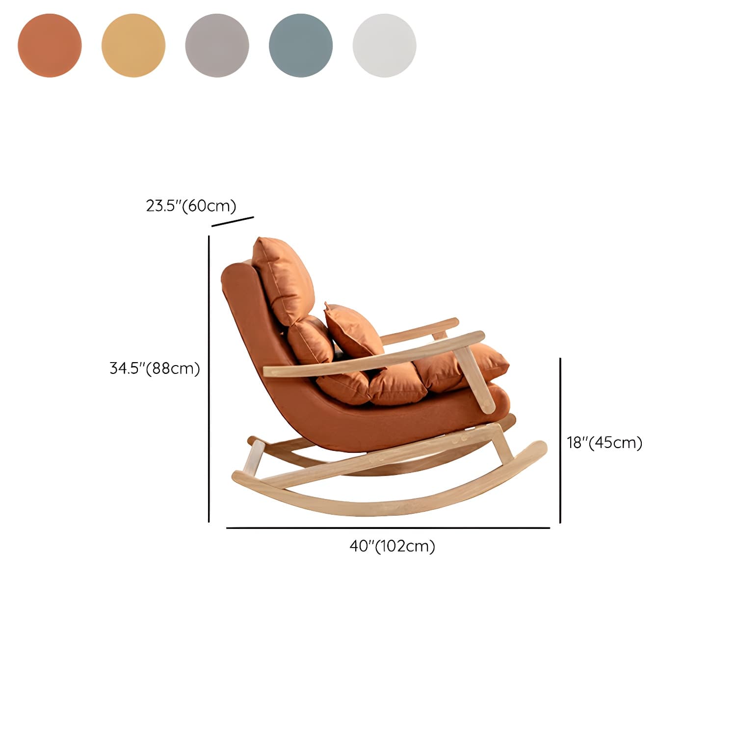 Modern Upholstered Rocking Chair with Track Arms and Ottoman for Stylish Interior Design - image 15