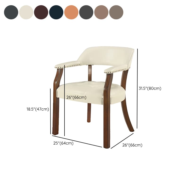 Sturdy Dining Room Arm Chair with Rollers, Decorative Nailhead, and Outlined Frame - image 17