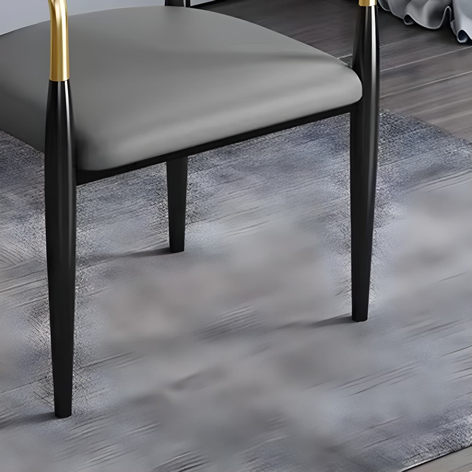 Contemporary Metal Dining Chair Black Legs Dining Room Arm Chair - image 15