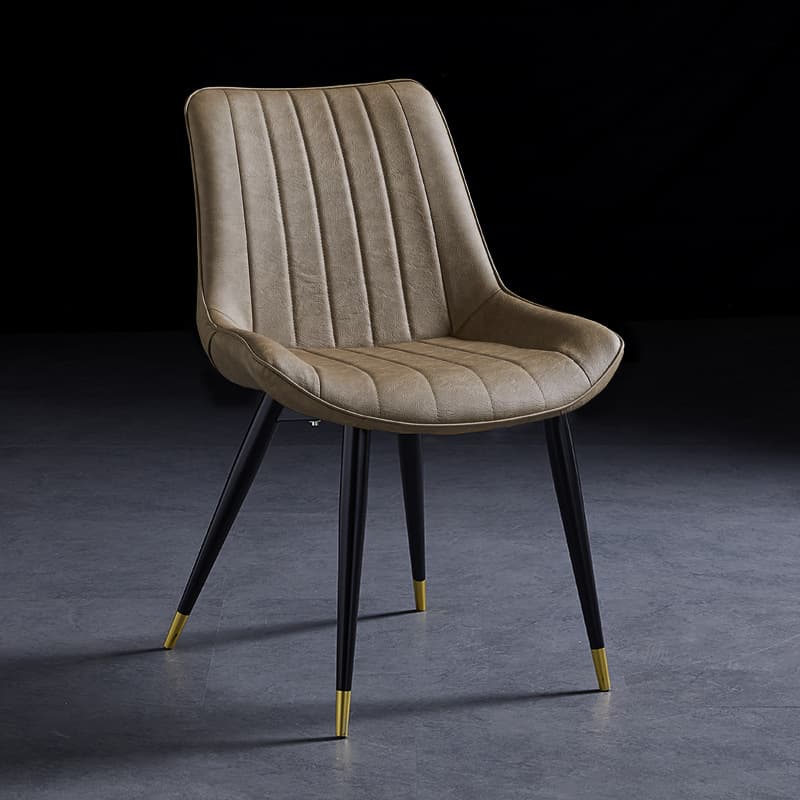 Outlined Faux Leather Upholstered Reliable Side Chair with Metal 4 Legs for Restaurant - image 24