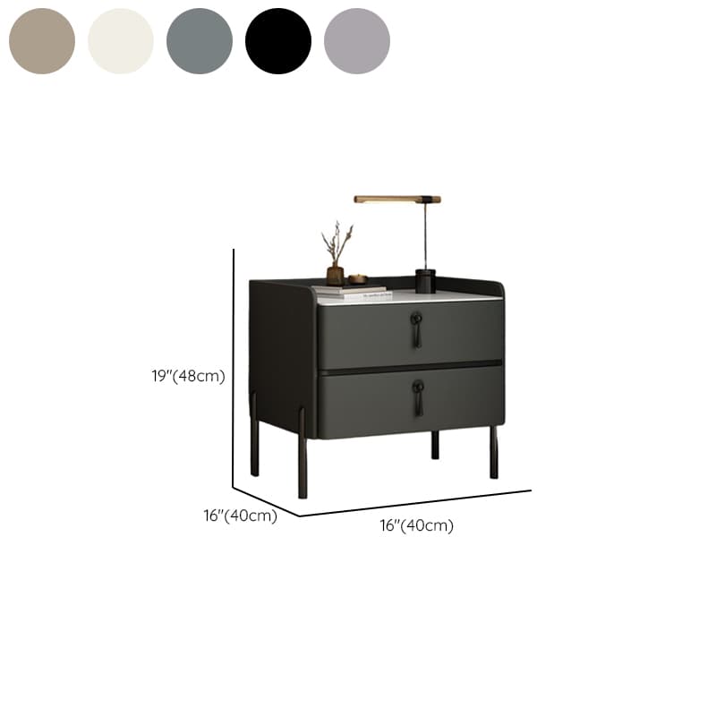Stylish/Art Deco Drawer Storage Nightstand with 2 Drawers, Stone Countertop, and Leg - image 14