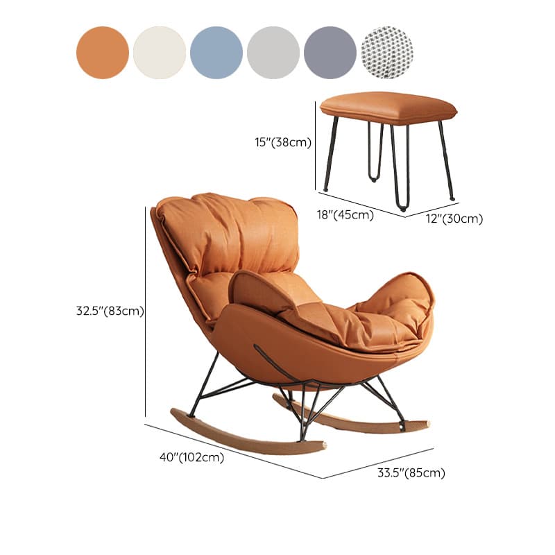 Modern Upholstered Rocking Chair - Natural Wood Legs - Stylish Home Decor - image 15