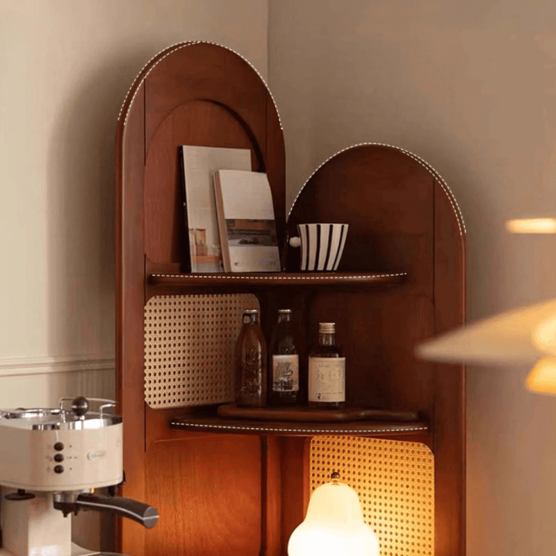 Modern Simple Style Nook Decorative Cabinet, Scratch-immune, with 5/4 Exterior Shelves, Rubberwood Countertop in Midnight Black/Sepia - image 7