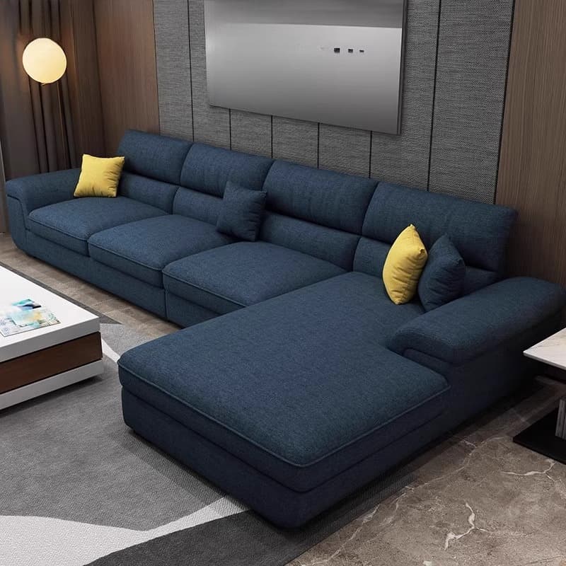 L-Shape Olive Green/Oatmeal/Midnight Black Right Upholstered Sofa Recliner in a Contemporary Style