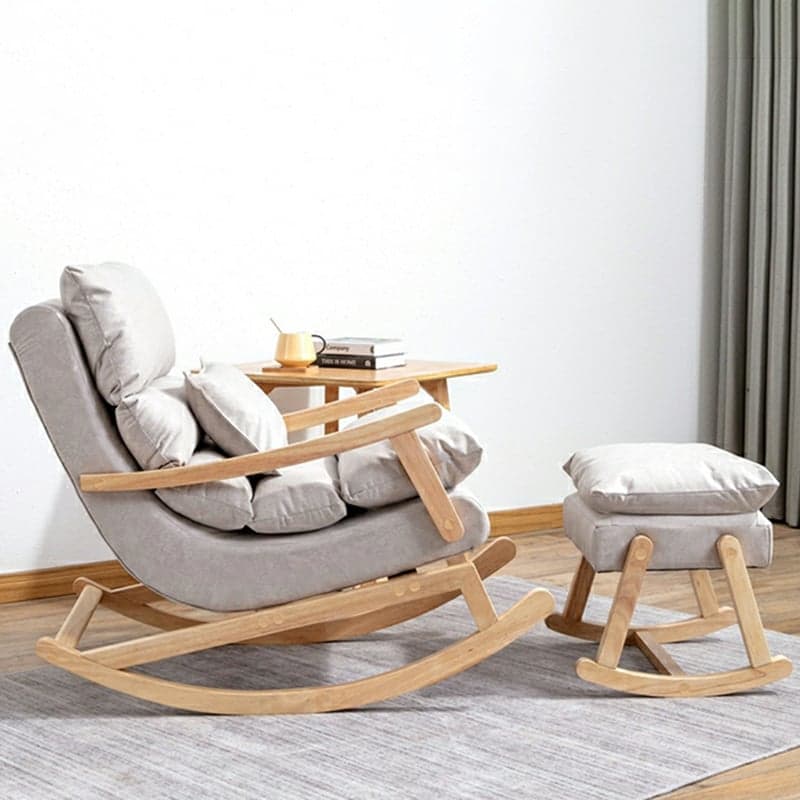Modern Upholstered Rocking Chair with Track Arms and Ottoman for Stylish Interior Design - image 3