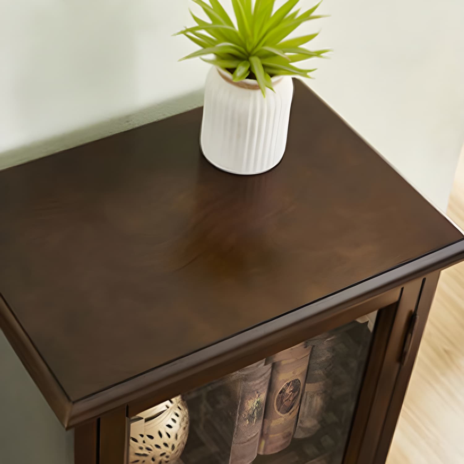 Mid-century Modern 51.18" Tall Glass Paned Accent Cabinet, Wooden Rectangle Cabinet - image 8